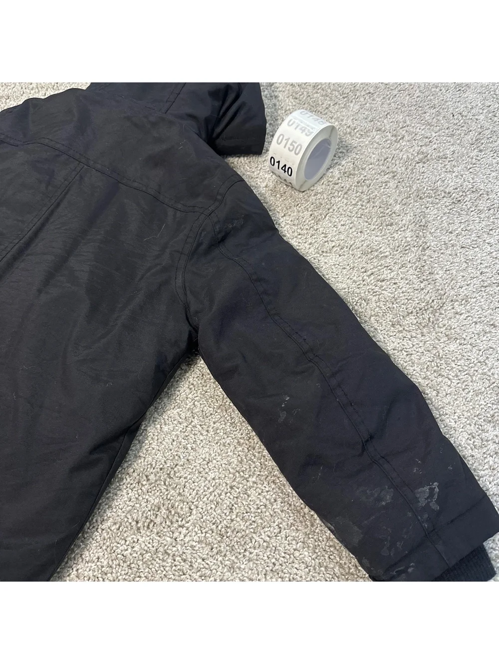 Eddie Bauer black kids coat sherpa lined hood XS